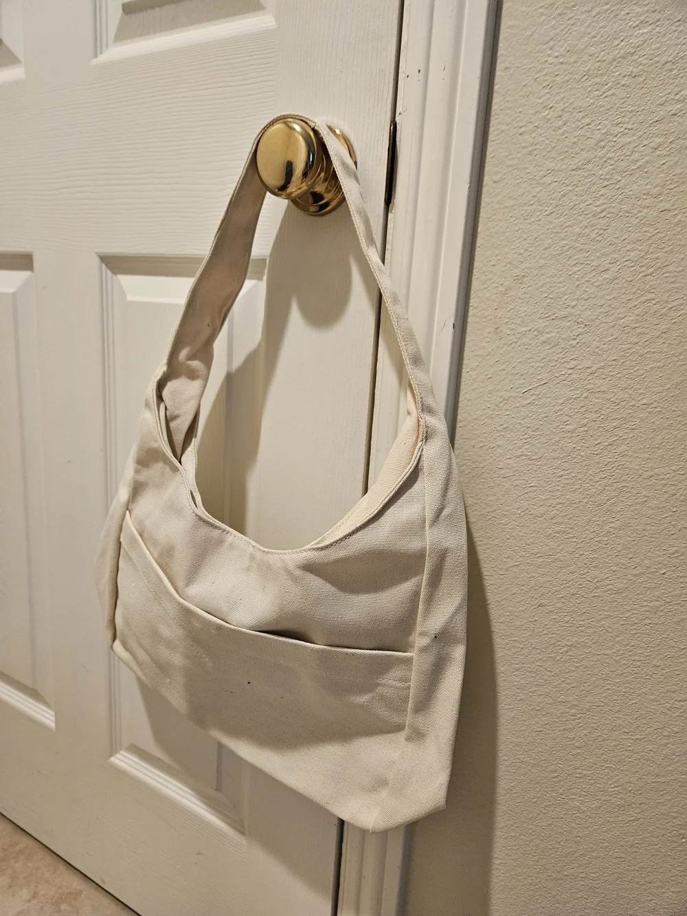 Black Or Cream Women's Shoulder Bag - Casual Everyday Carry With Your Initials